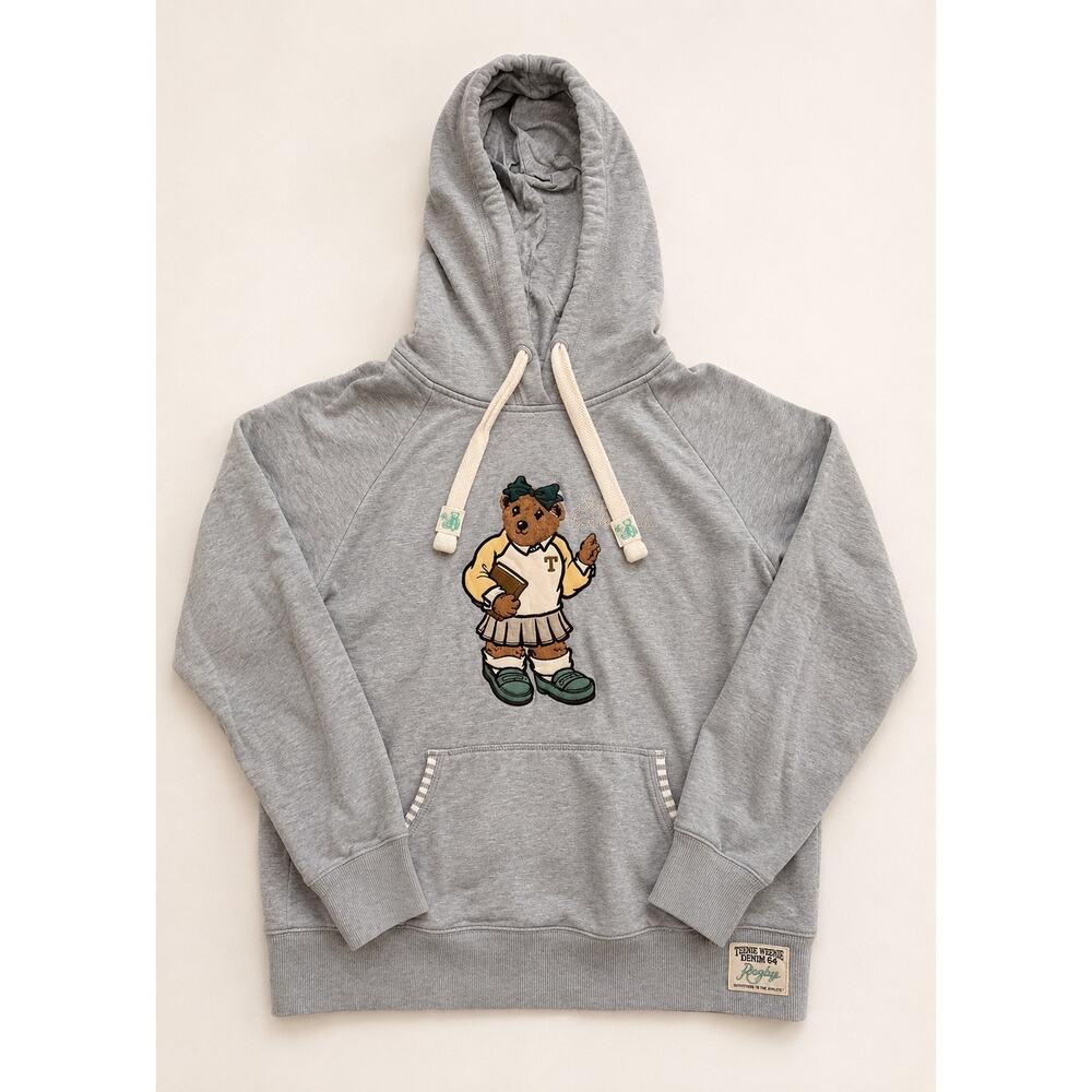 Teenie Weenie Teddy Bear Hoodie Gray Embroidered Korean Fashion Preppy Academia